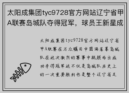 太阳成集团tyc9728官方网站辽宁省甲A联赛岛城队夺得冠军，球员王新星成最佳射手